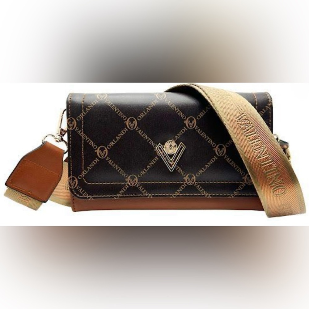 Valentino Orlandi Black and Brown Crossbody Bag
